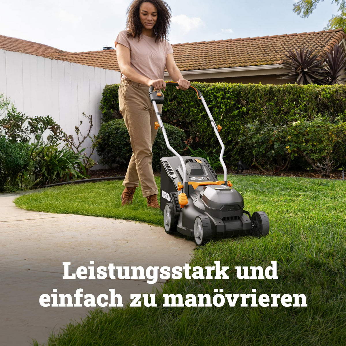 WG733E handgeführter Akkurasenmäher 20V 33cm Schnittbreite kabellos leicht für den Hausgarten