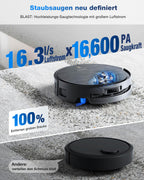 X9 Pro Omni Saugroboter mit Wischfunktion und Saugkraft von 16.600 Pa sowie OZMO Roller Wischsystem