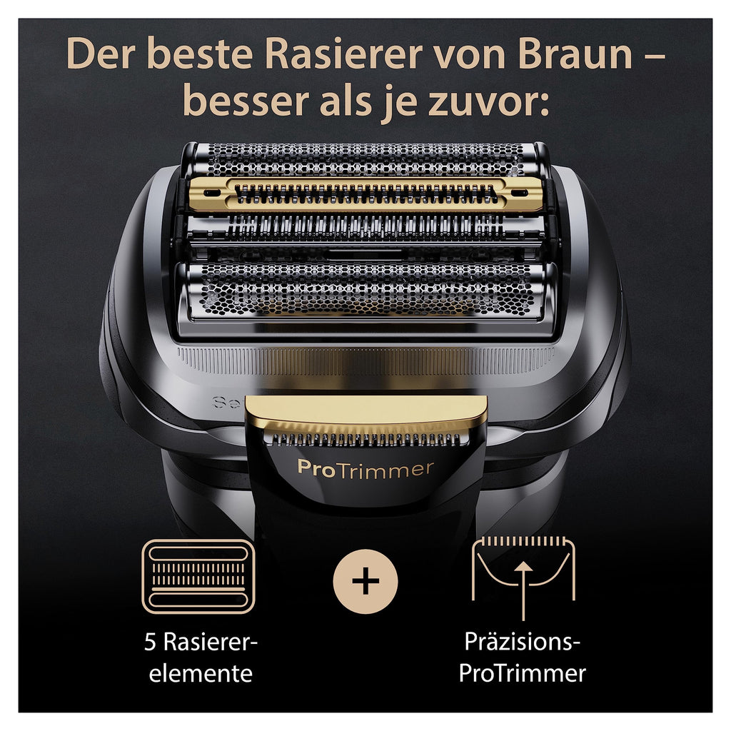 Elektrischer Herrenrasierer Series 9 Pro Plus 9517s Silber wasserdicht mit Reiseetui und Reinigungsstation