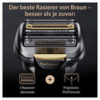 Elektrischer Herrenrasierer Series 9 Pro Plus 9517s Silber wasserdicht mit Reiseetui und Reinigungsstation