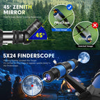 Astronomisches Refraktorteleskop 90mm Blende 800mm AZ Mount für Erwachsene und Kinder Anfänger mit Stativ