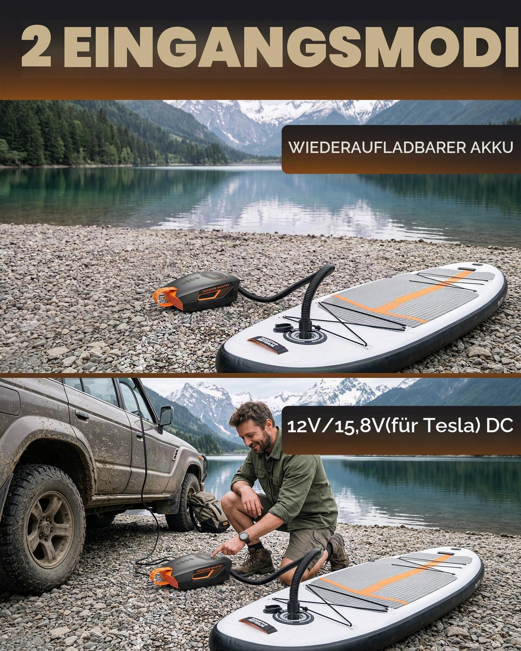 Shark 3 Mini 74Wh kabellose elektrische SUP Luftpumpe mit Akku tragbar schnelles Aufpumpen