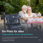 Faltbarer Outdoor Rollator mit Luftbereifung für den Außenbereich als Gehhilfe und Mobilitätshilfe