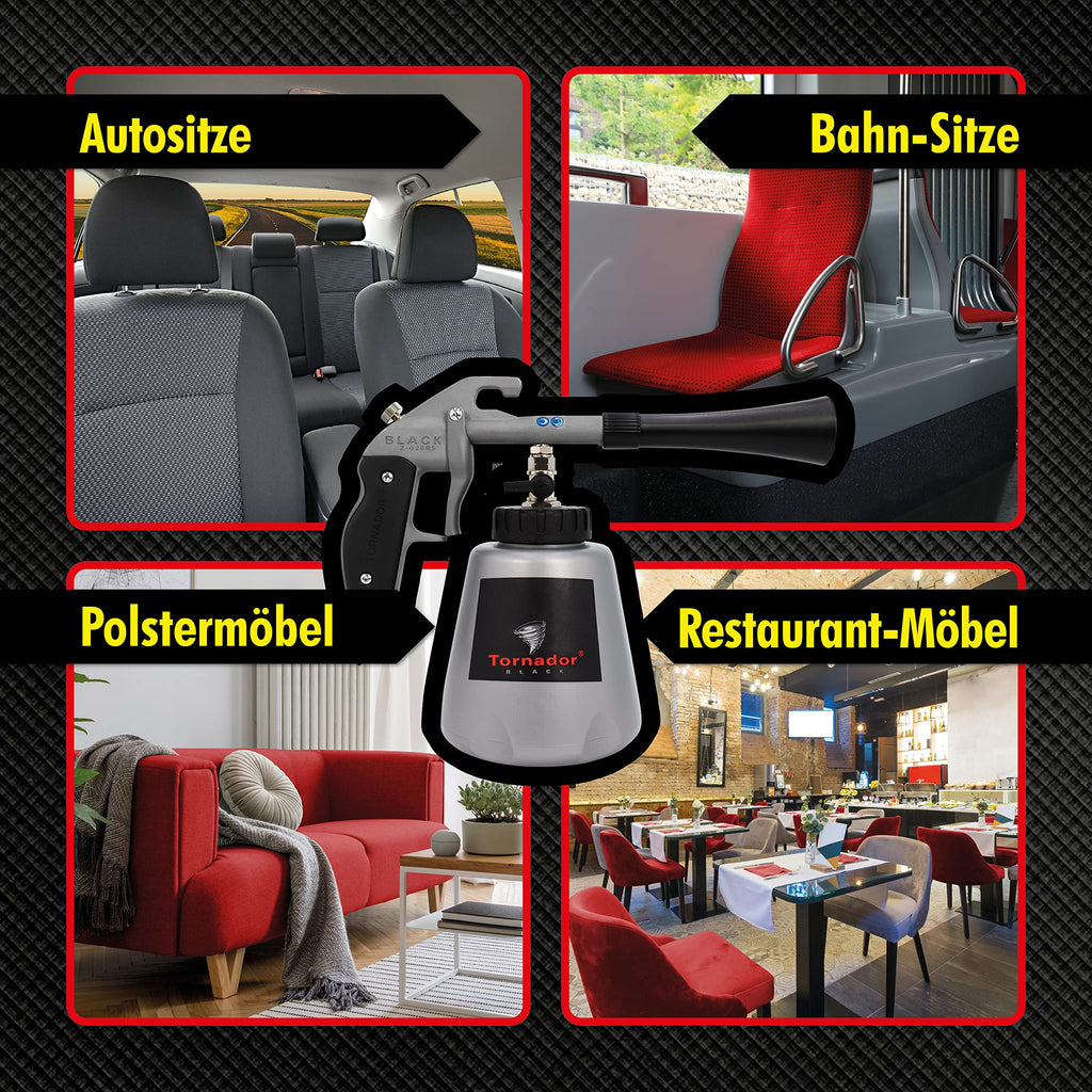 Tornador Black Z020RS Reinigungsset 2x5L Reiniger für Polster Textil Kunststoff Leder plus Mikrofasertücher