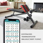 Multifunktionale Hantelbank mit Bauchtrainer und Rückentrainer für Fitness und Krafttraining zu Hause