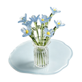 Mundgeblasene Glasblume, Blumenskulptur für Wohnkultur, rosa Glasbouquet