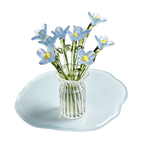 Mundgeblasene Glasblume, Blumenskulptur für Wohnkultur, rosa Glasbouquet