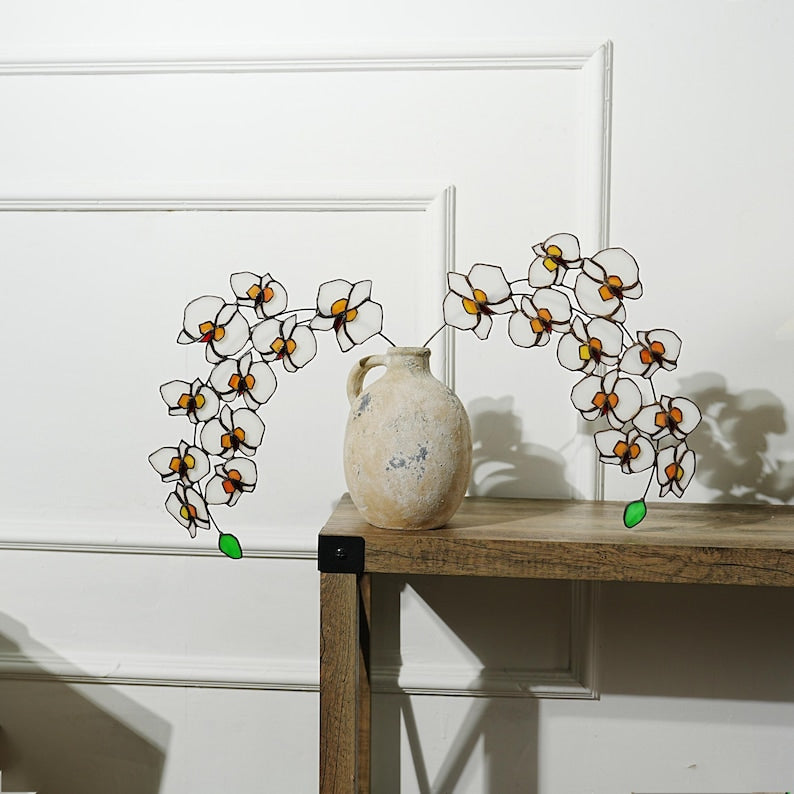 Phalaenopsis Orchidee Glasmalerei 10 Blüten Schwer Home Decor