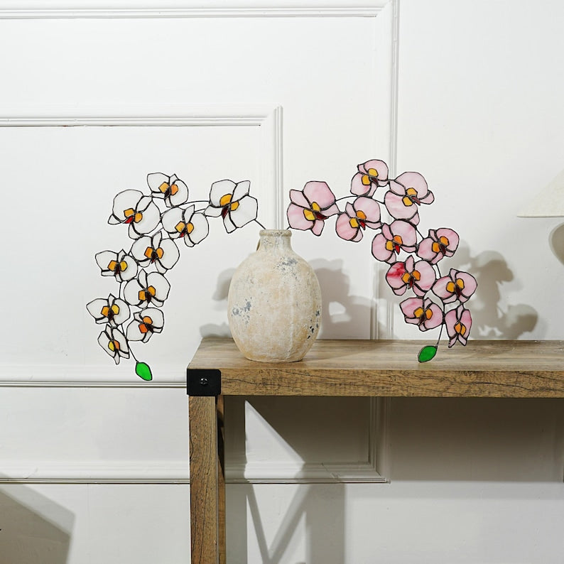 Phalaenopsis Orchidee Glasmalerei 10 Blüten Schwer Home Decor
