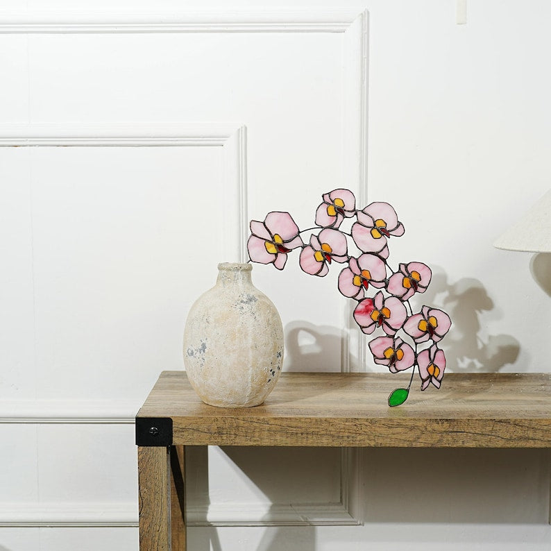 Phalaenopsis Orchidee Glasmalerei 10 Blüten Schwer Home Decor
