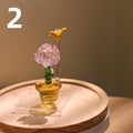 Mini-Glasblumenfigur, mundgeblasene Frühlingsblume, handgefertigte Glaspflanze für Wohnkultur