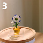 Glasblumenfigur Handgefertigte Glaspflanze Mundgeblasene Frühlingsblume