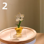 Mundgeblasene Glasblumenskulptur, Frühlingsblume, Wohnkultur