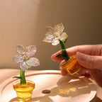 Mundgeblasene Glasblumenskulptur, Frühlingsblume, Wohnkultur