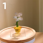 Mundgeblasene Glasblumenskulptur, Frühlingsblume, Wohnkultur