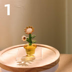 Glas Sonnenblume Figurine, handgefertigte Glasblume, Mini Ornamente, mundgeblasene Frühlingsblume, Wohnkultur