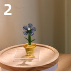 Glasblumenfigur Handgefertigte Glaspflanze Mundgeblasene Frühlingsblume