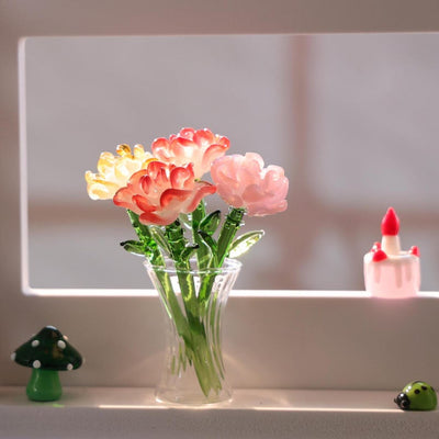 Glas Nelke Blume, Mundgeblasen, Handgefertigt, 2,5-3 Zoll
