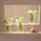 Glasblumenskulptur, mundgeblasene Frühlingsblume, Glasblumenstrauß, Wohnkultur, grüne Blumen