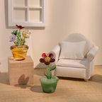 Glasblumenfigur, mundgeblasene Frühlingsblume, Stain Glass Bouquet, Wohnkultur