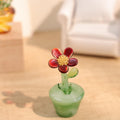 Glasblumenfigur, mundgeblasene Frühlingsblume, Stain Glass Bouquet, Wohnkultur