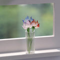 Gladiole, mundgeblasene Glasblume, Frühlingsmotiv, 6,35-7,62 cm groß, inklusive Glasvase.