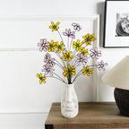 Weißer Gänseblümchen-Blumenstrauß aus Glas: 1,3 Pfund, 20 Stiele, Kupferdraht