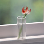 Gladiole, mundgeblasene Glasblume, Frühlingsmotiv, 6,35-7,62 cm groß, inklusive Glasvase.