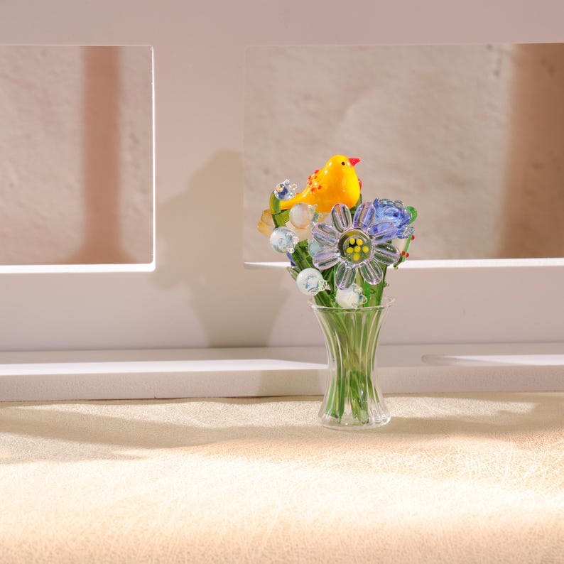 Glasblumen, handgefertigte Glassträuße, 6,35–7,62 cm