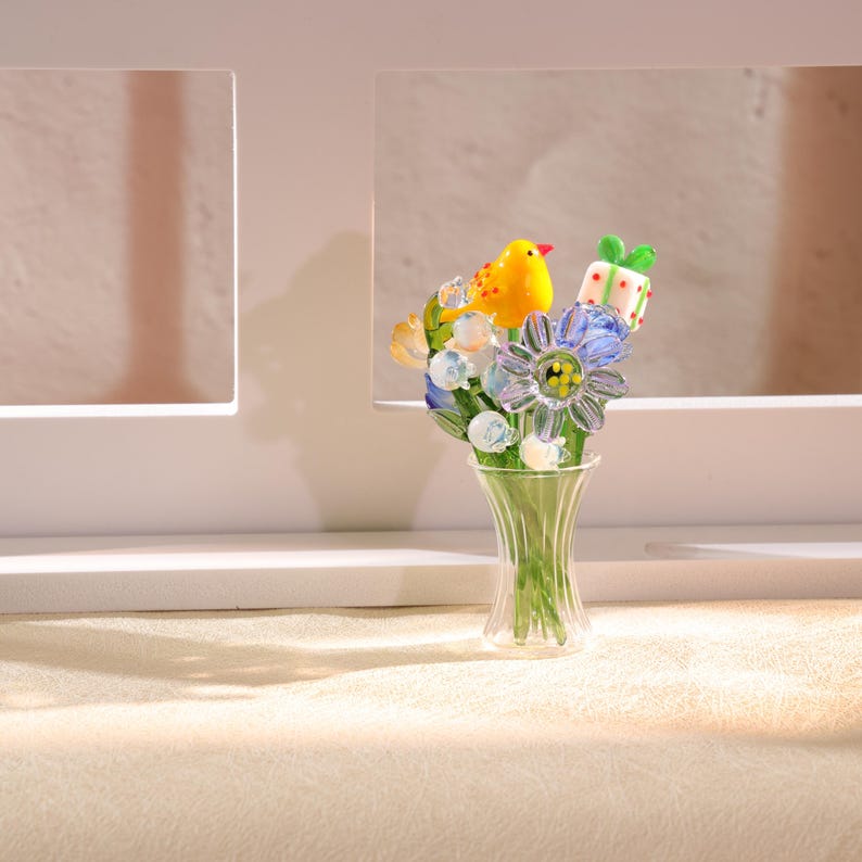 Glasblumen, handgefertigte Glassträuße, 6,35–7,62 cm