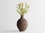 3D-gedruckte Vase, Blattmuster, PLA-Material, luftdicht, erhältlich in 3 Größen