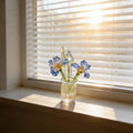Mundgeblasene Glas Blue Iris Blume Handwerker Wohndekor