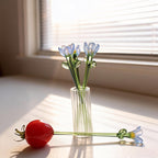 Handgefertigte Glasblumen, Miniorchideen-Picks, kleine Glasblumensträuße