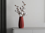 Lineare 3D-gedruckte Vase aus PLA, versiegelt, 5 Größen, für frische Blumen