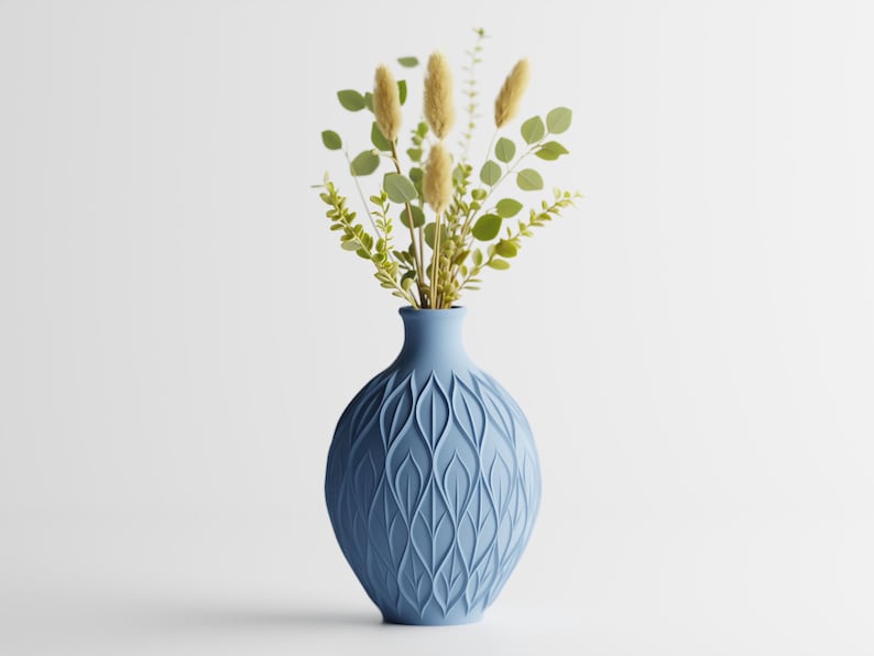3D-gedruckte Vase, Blattmuster, PLA-Material, luftdicht, erhältlich in 3 Größen
