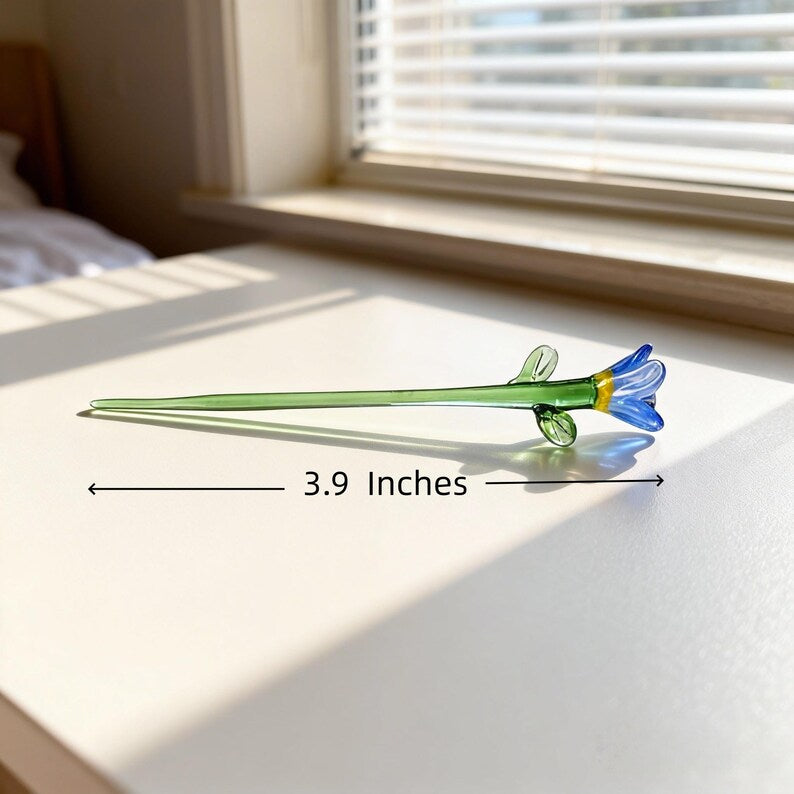 Handgefertigte Glasblumen, Miniorchideen-Picks, kleine Glasblumensträuße