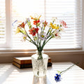 Geburtsmonat Blumengeschenk, mundgeblasener Geburtsblumenstrauß, Frühlingsblumendekor aus Glas