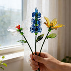 Handgefertigter Glasstrauß – 20 cm Glasvase, Wohndekoration