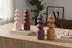 Gerippte und flauschige Moderne Nordische Vase – Skandinavisches Wohndekor, 3 Größen