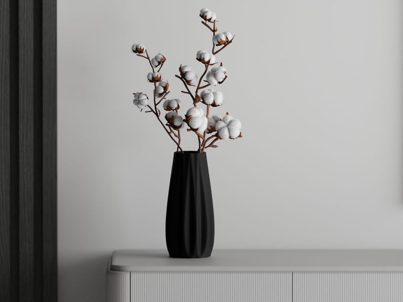 Lineare 3D-gedruckte Vase aus PLA, versiegelt, 5 Größen, für frische Blumen