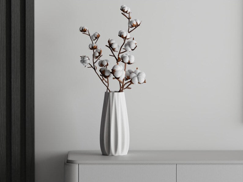 Lineare 3D-gedruckte Vase aus PLA, versiegelt, 5 Größen, für frische Blumen