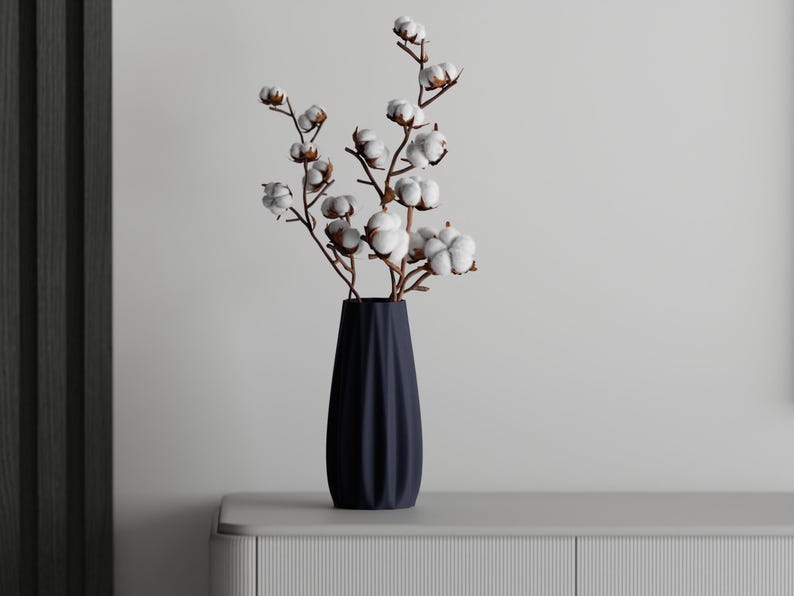 Lineare 3D-gedruckte Vase aus PLA, versiegelt, 5 Größen, für frische Blumen