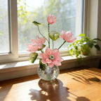 Kristall Lotus Blumenfigur, Romantisches Glas Blumendekor, Eleganter Wohnakzent, 14 cm Höhe