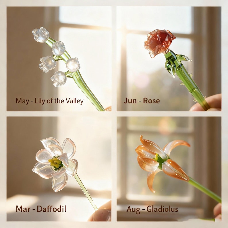 Handgefertigtes Blumenarrangement in einer Glasvase, Frühlingsblumen