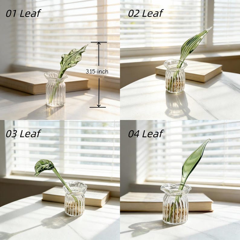Mundgeblasene Glas Blue Iris Blume Handwerker Wohndekor
