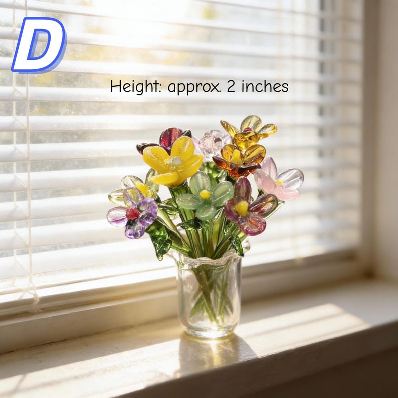 Mundgeblasene Glas Blue Iris Blume Handwerker Wohndekor