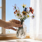 Handgefertigter Glasstrauß – 20 cm Glasvase, Wohndekoration