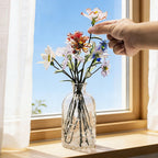 Handgefertigter Glasstrauß – 20 cm Glasvase, Wohndekoration