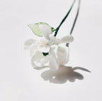 Weiße Glasdahlie - handgefertigte Dekoration, 20 cm