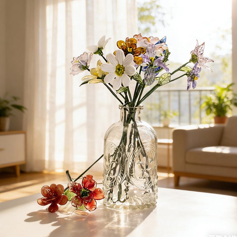 Buntglas-Blumensträuße – Handgefertigte Sträuße, Tischdekorationen und Geschenke